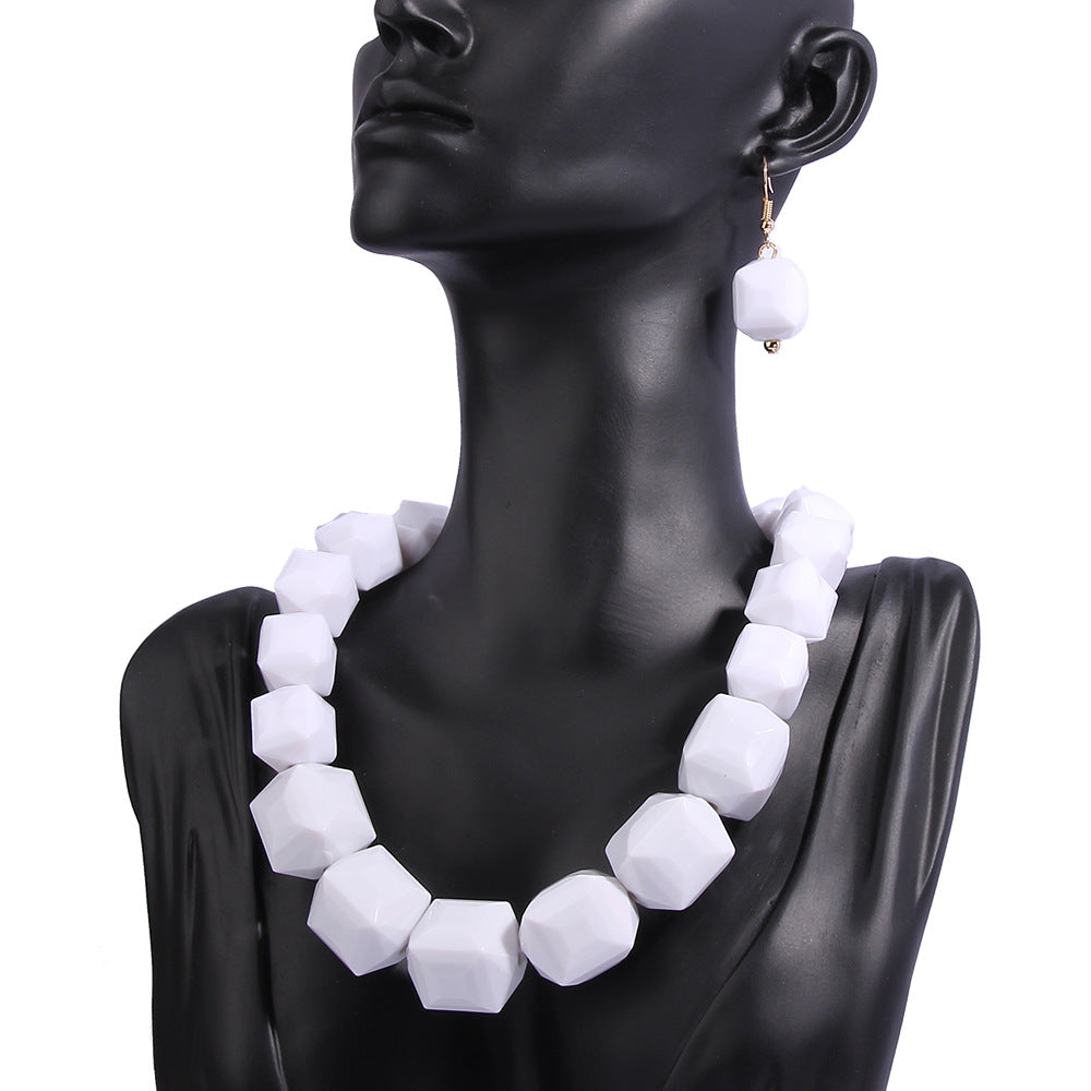 Fashion Geometry Pattern Acrylic Handmade Beaded Earrings