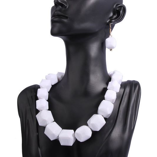 Fashion Geometry Pattern Acrylic Handmade Beaded Earrings