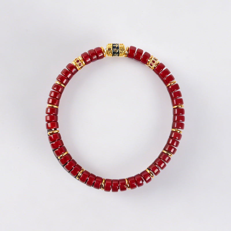 Women's & Men's Colored Glaze Tablet Spacer Prayer Tube Bracelet