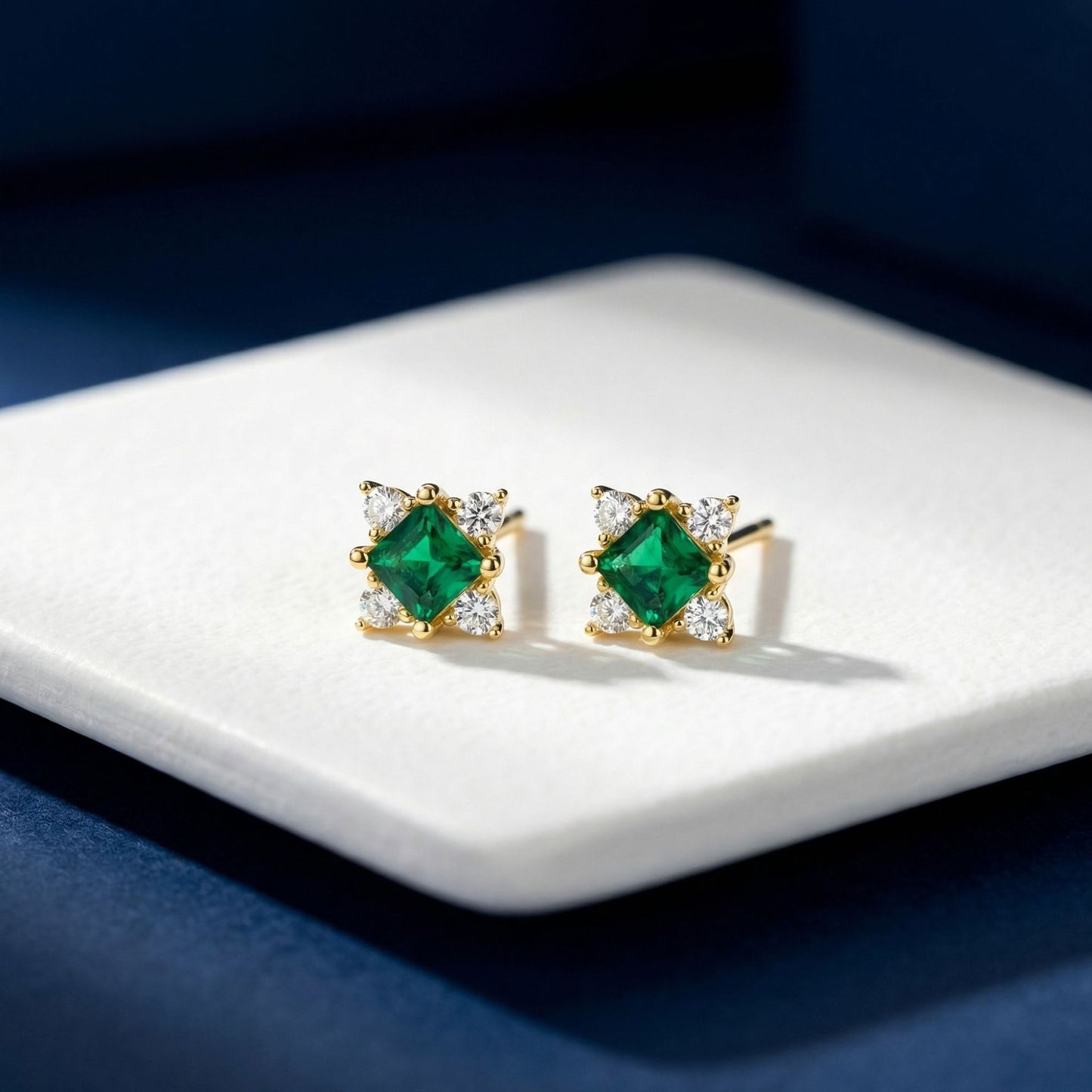 Emerald Zircon Affordable Luxury Fashion Ear Bone Chinese Stud Earrings