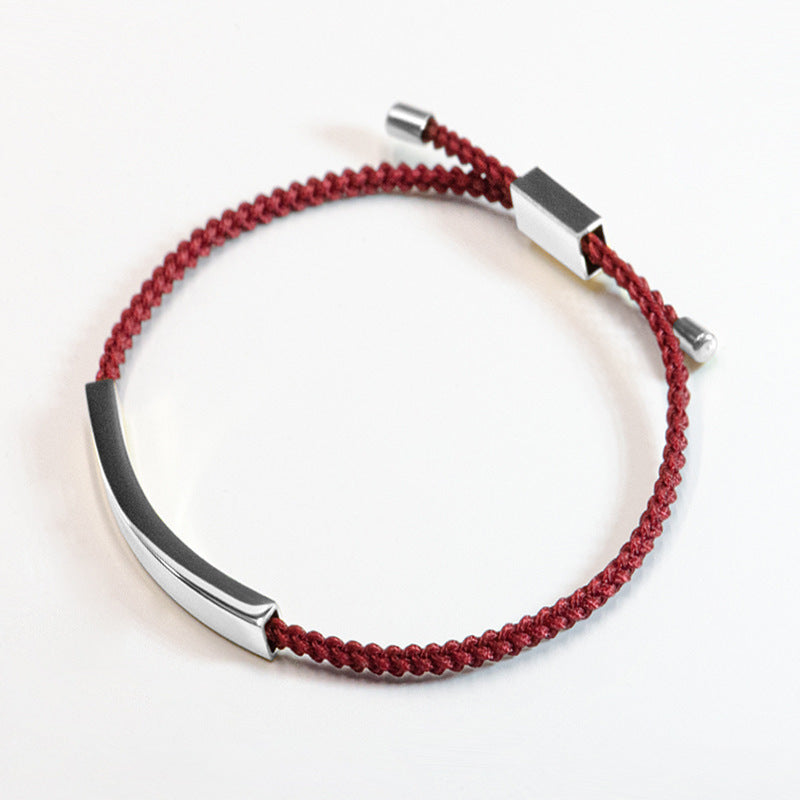 Steel Engraved Hollow Tube Couple Adjustable Inspirational Bracelets