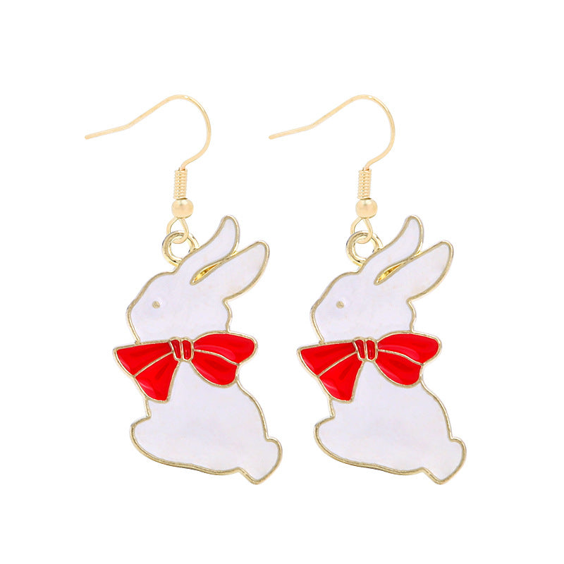 Cartoon Dripping Oil Alloy Rabbit Rejuvenating Earrings