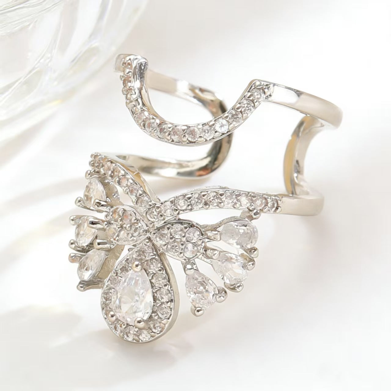 Geometric Trend Open Nail Female Design Exquisite Refined Ring