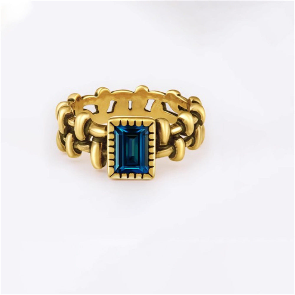 Sier Natural Colored Gems Zircon Female Rings