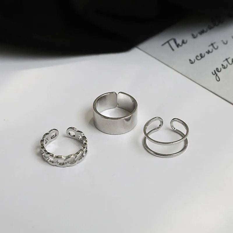 Women's Retro Open Hip Hop Suit Cold Style Rings