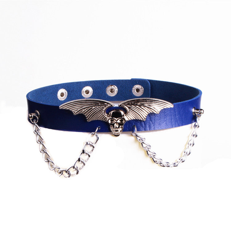 Punk Trendy Cool Exaggerated Bat Wings Vampire Chain Personality Alternative Collar