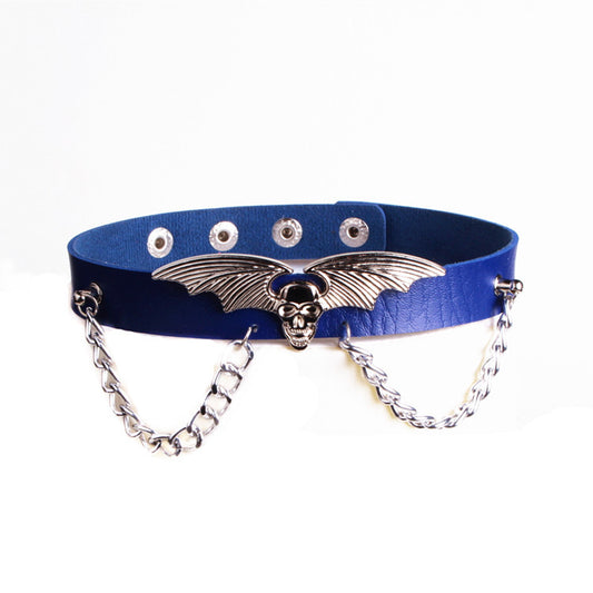 Punk Trendy Cool Exaggerated Bat Wings Vampire Chain Personality Alternative Collar