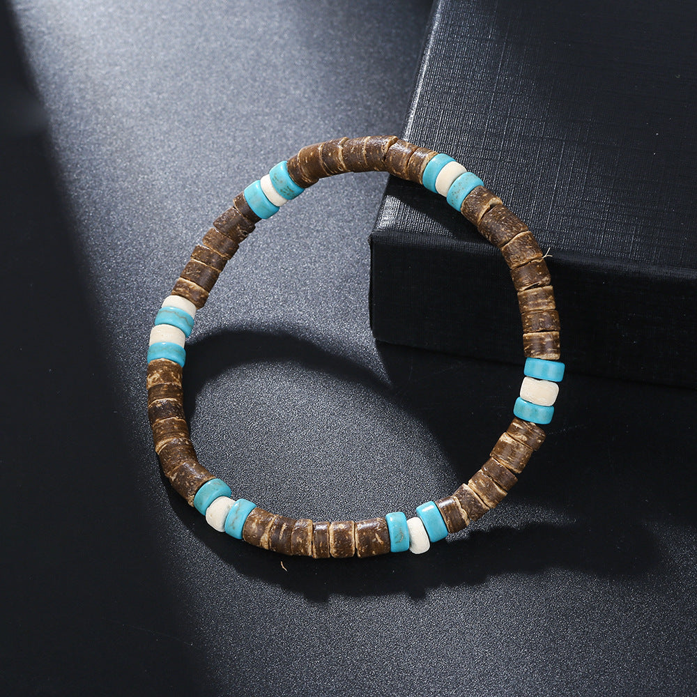 Bohemian Turquoise Beaded Ethnic Style Cross Bracelet