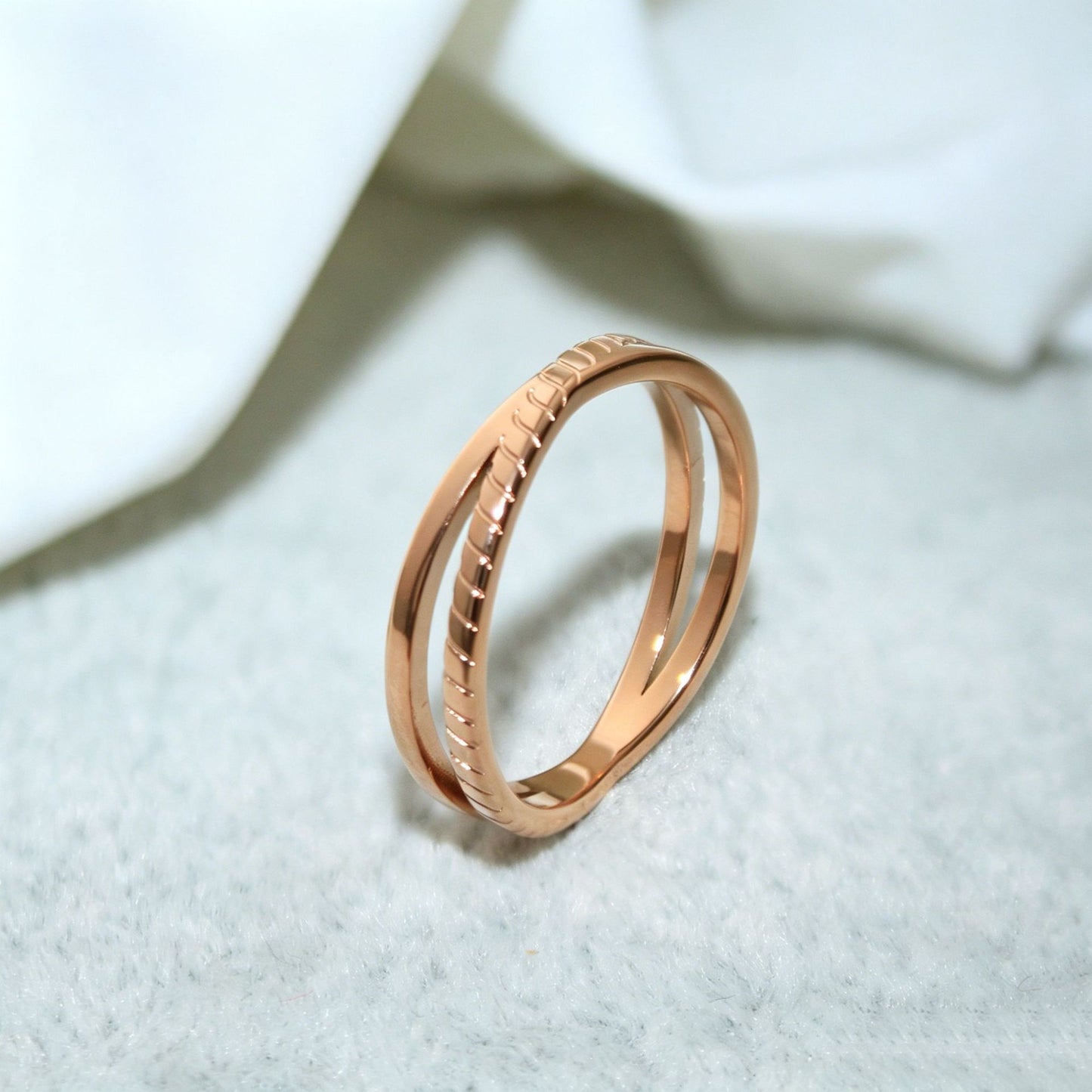 Cross Titanium Steel Texture Design Elegant High Sense Rings