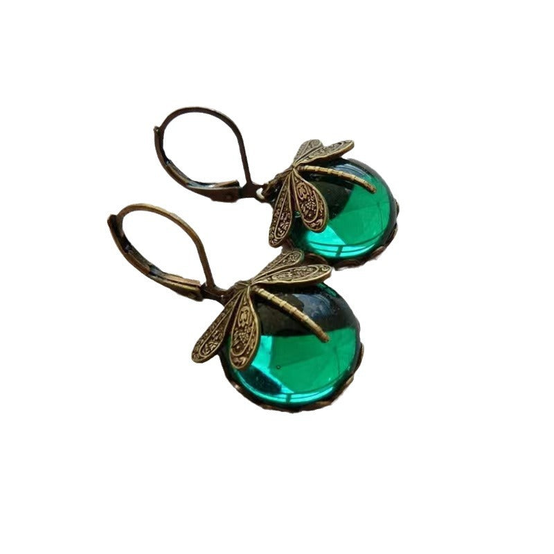 Women's Sea Rao Vintage Dragonfly Pattern Distressed Earrings