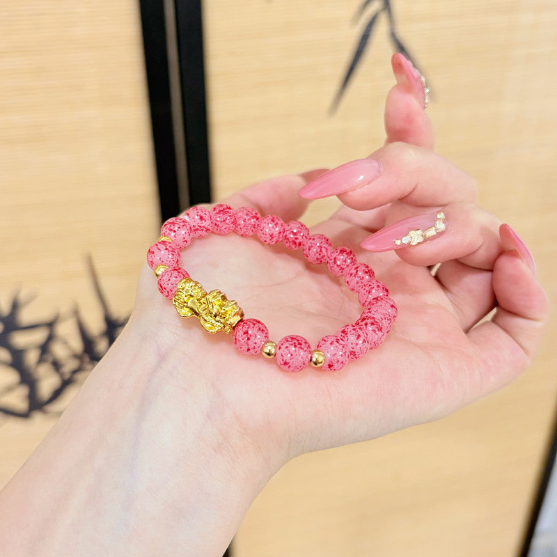 Women's Alloy Strawberry Pink Mother's Day Birthday Bracelet