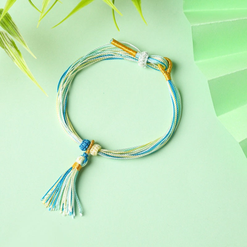 Children's Colorful Braided Rope Wrist String Safe Red Bracelet
