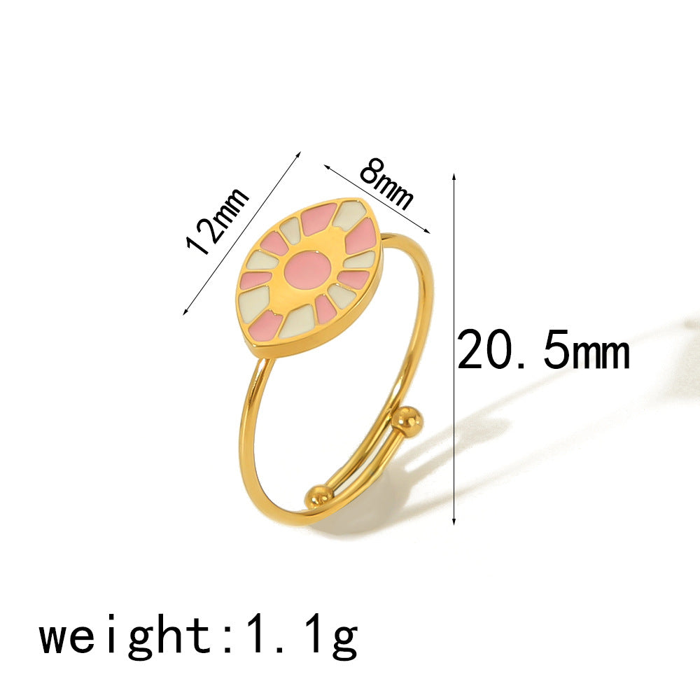 Oil Titanium Steel Female Niche High Sense Love Heart Rings