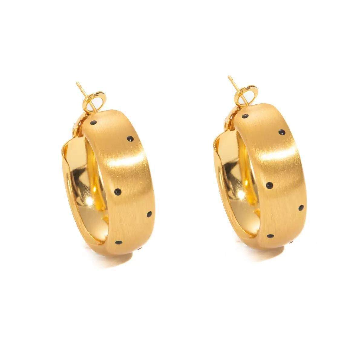 Women's Cold Wind Polka Dot Brushed High-grade Ear Light Luxury Stud Earrings