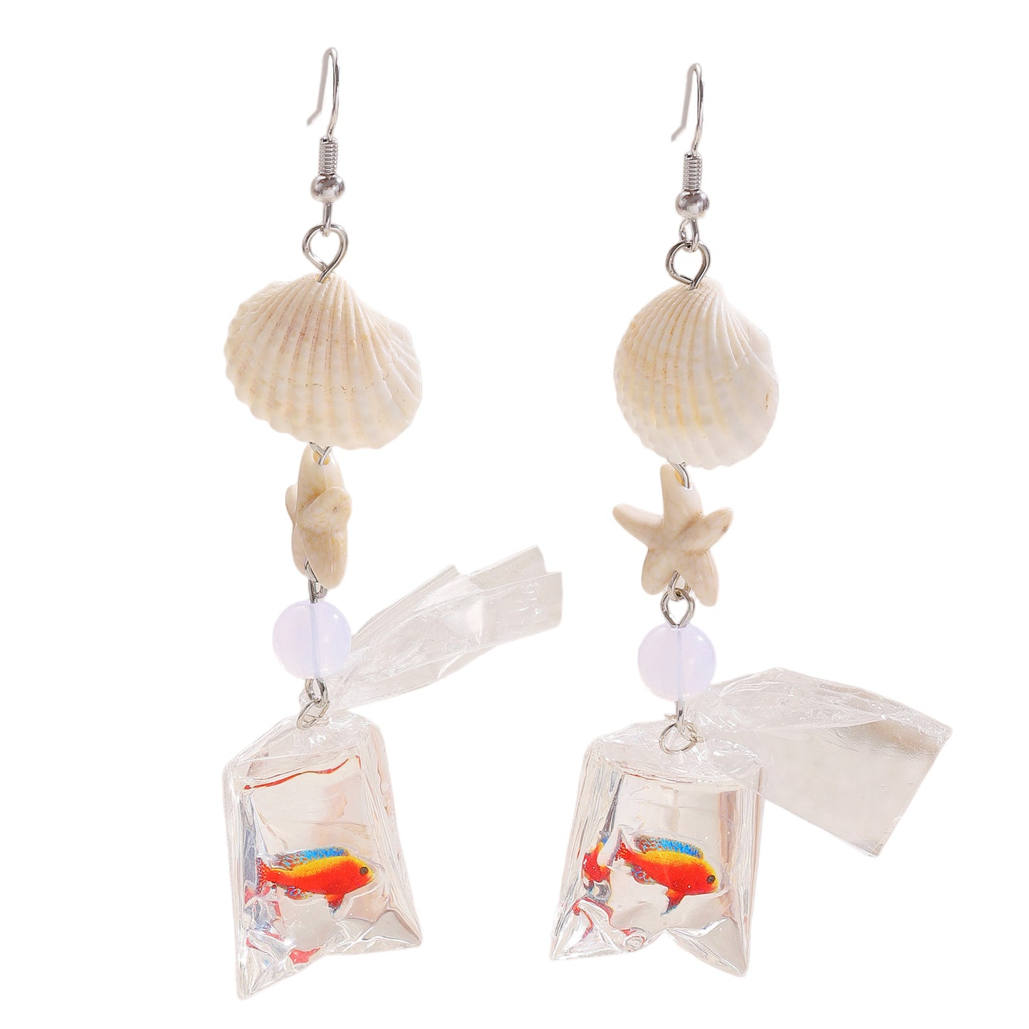 Women's Style Starfish Natural Shell Tropical Fish Earrings