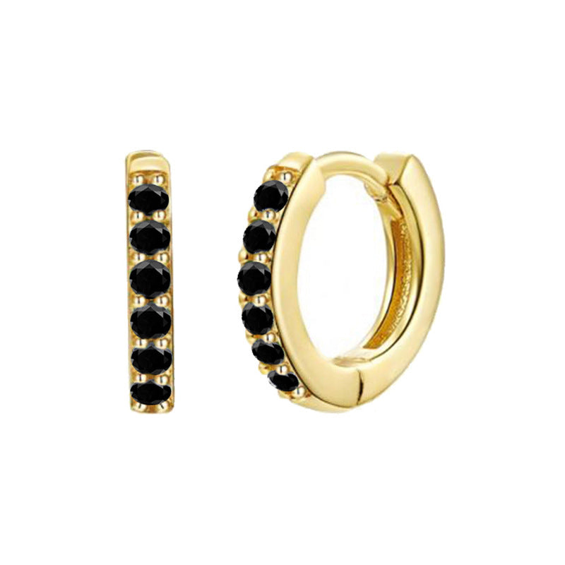 Women's Clip Simple Inlaid Zircon Personality Geometric Earrings