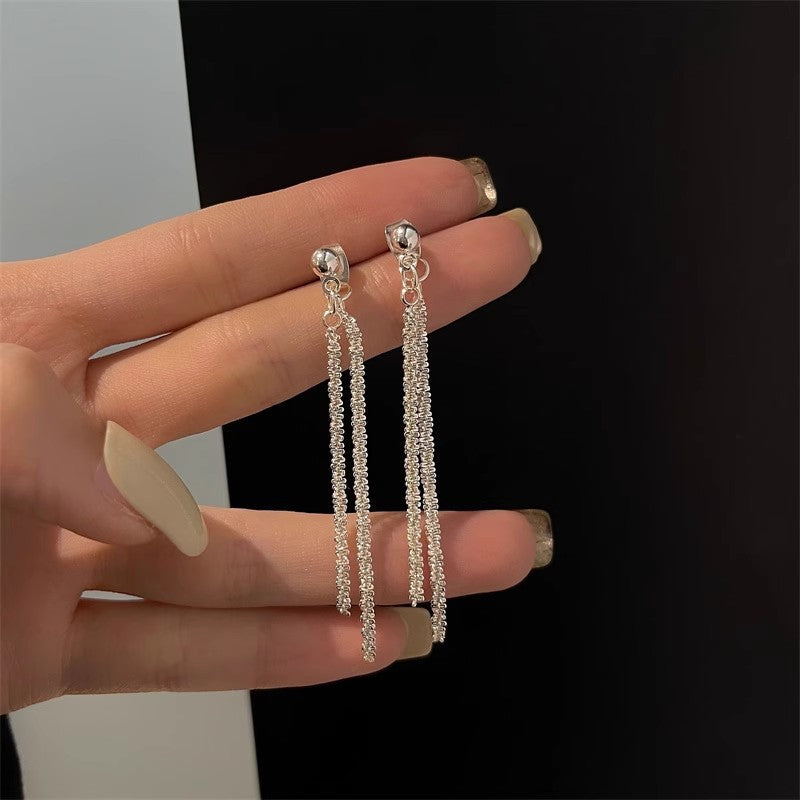 Women's Sier Needle Korean Simple Niche Temperament Earrings