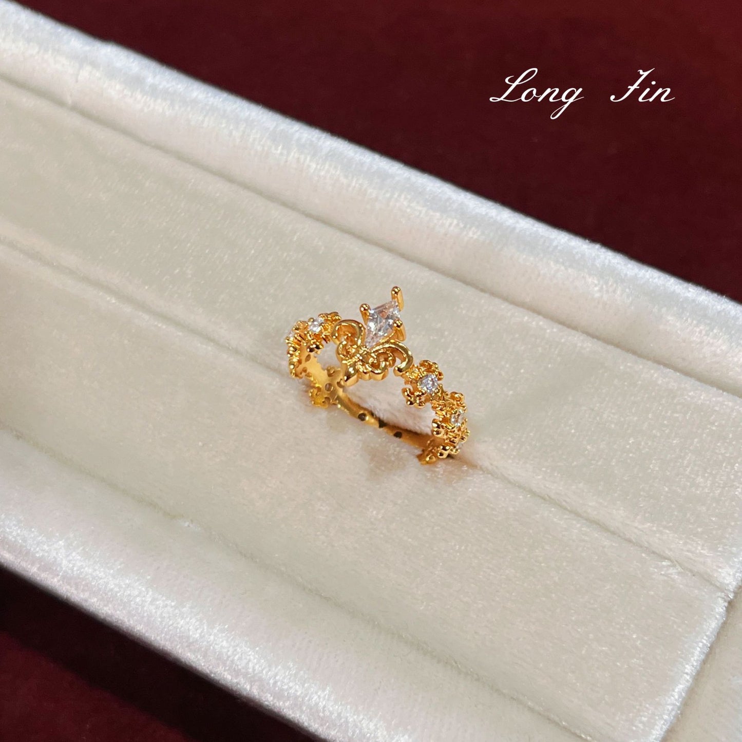 Women's Truncheon Flower-de-luce High Sense Light Luxury Minority Cover Rings