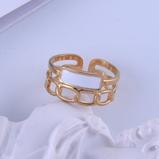 Oil Dripping Vintage Stainless Steel Female Rings