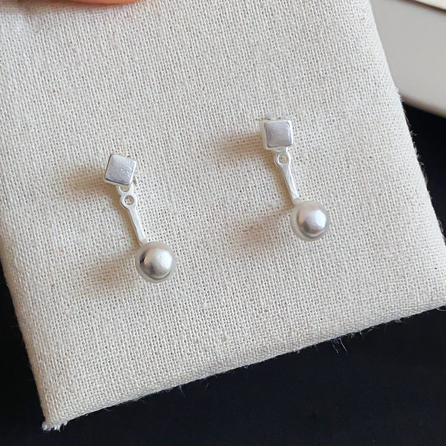 Plain Square Sier Needle Round Simple Commute Style Rings
