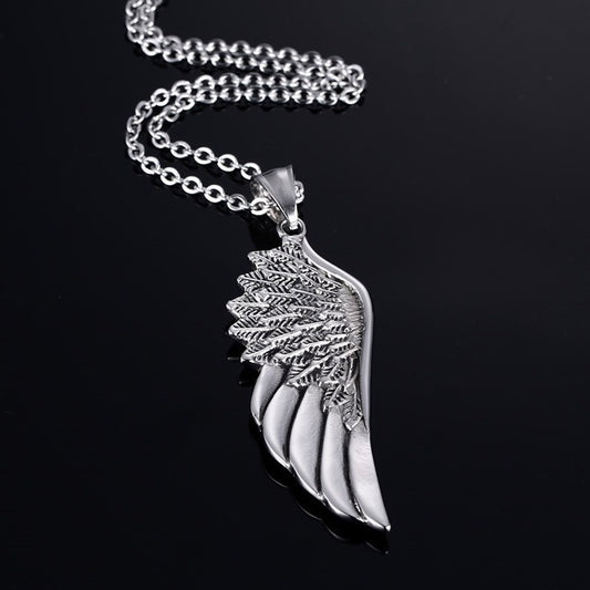 Male Feather Titanium Steel Personalized Boys Necklaces