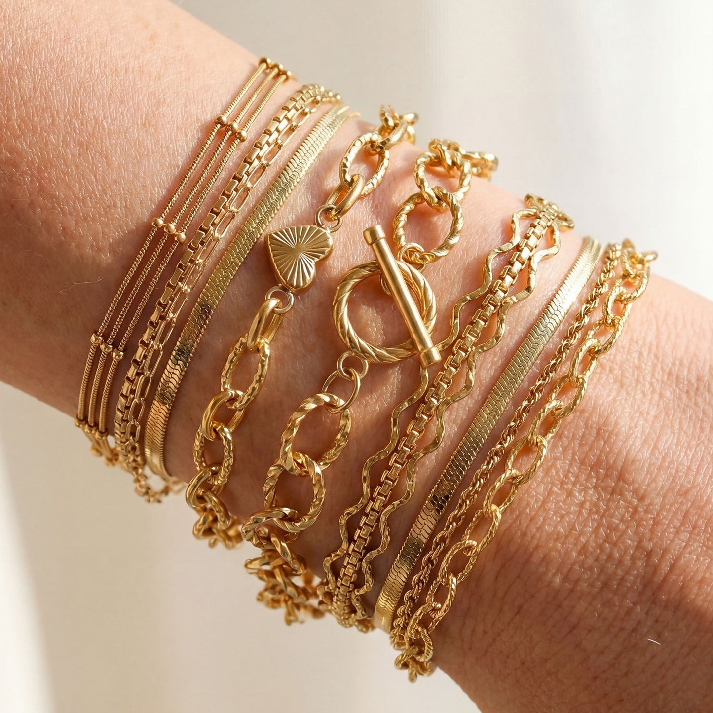 Fashion Personalized Stainless Steel Chain Button Bracelets