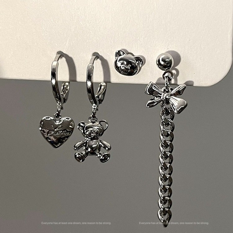 Heart Ear Clip Sweet Cool Hot Trendy Stud Earrings