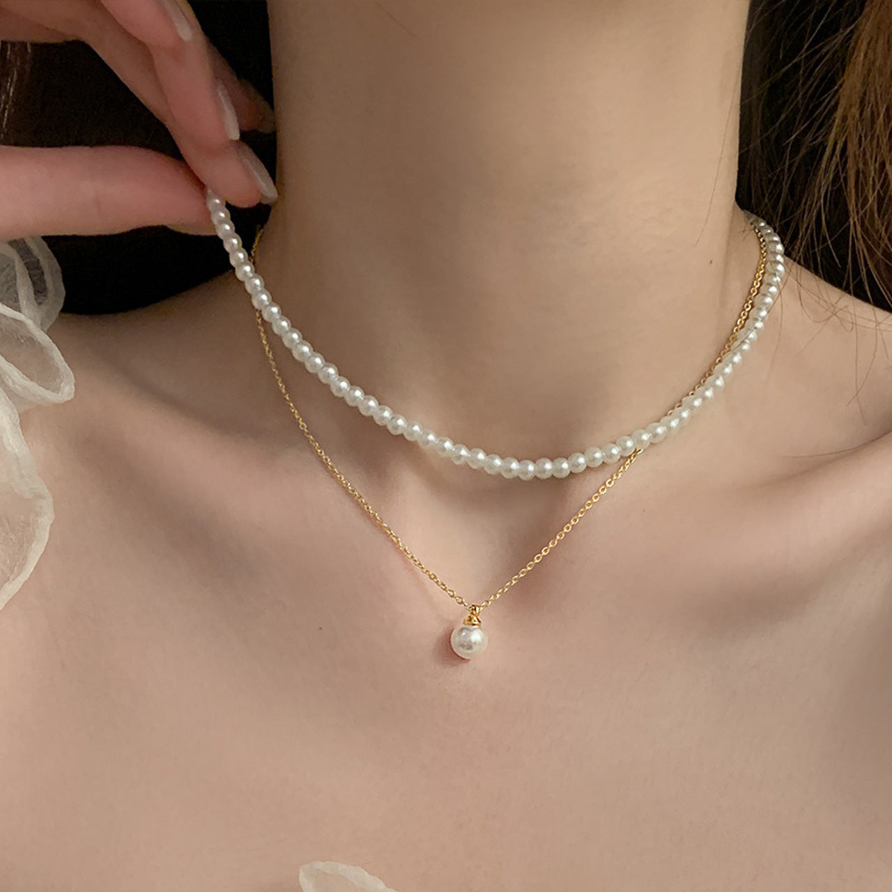 Women's Stitching Heart Clavicle Chain Light Luxury Necklaces