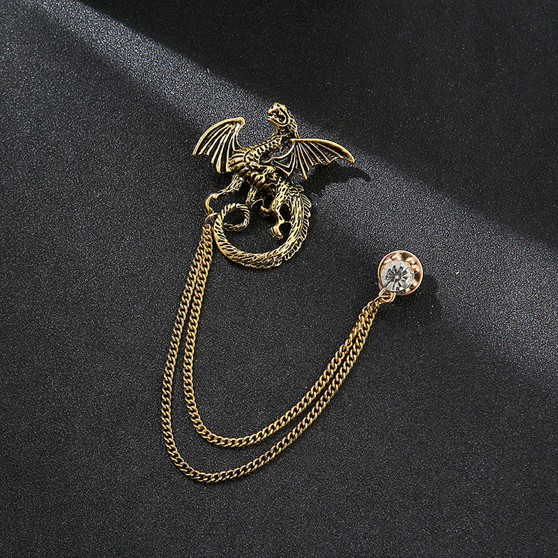 Men's Diamond Eagle Deer Head Domineering Brooch Bow Tie Brooches
