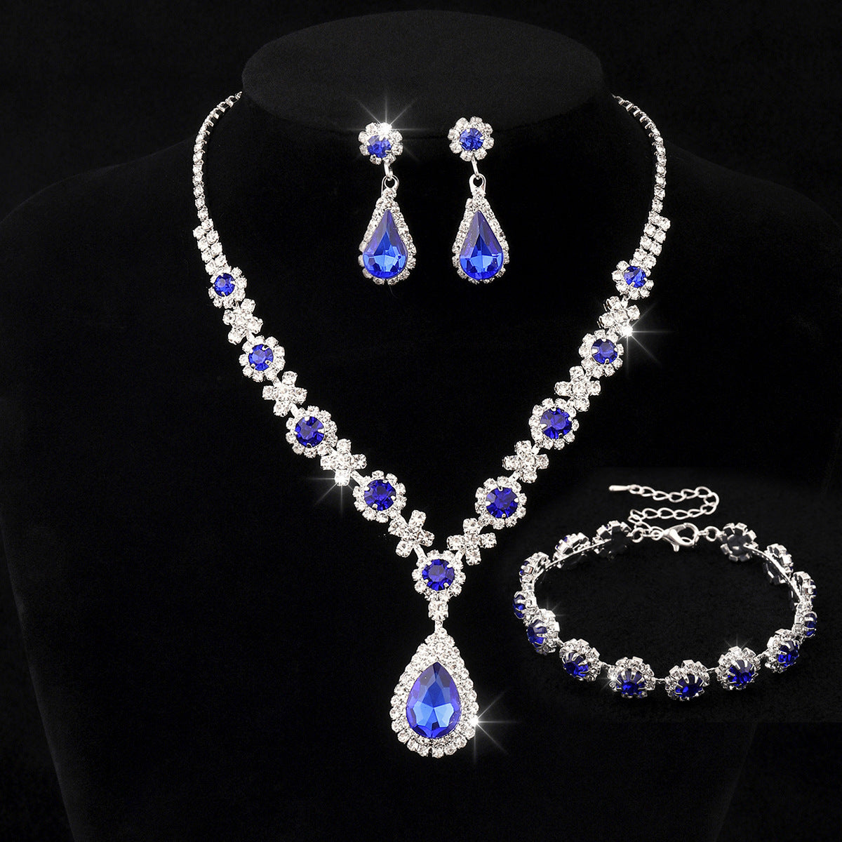 Fashion Simple Rhinestone Two-piece Bridal Wedding Jewelry Set
