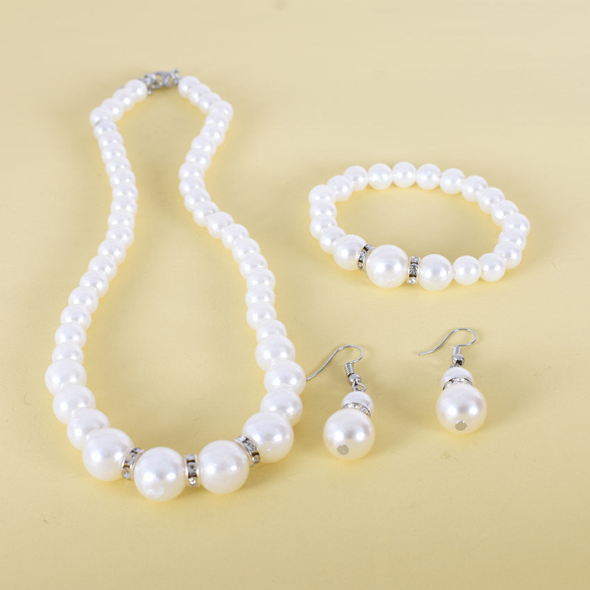 Fashion Pearl Two-piece Set Alloy Rhinestone Rings