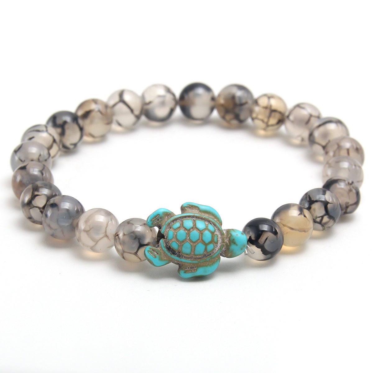 Durable Attractive Natural Stone Turtle Stretch Bracelets