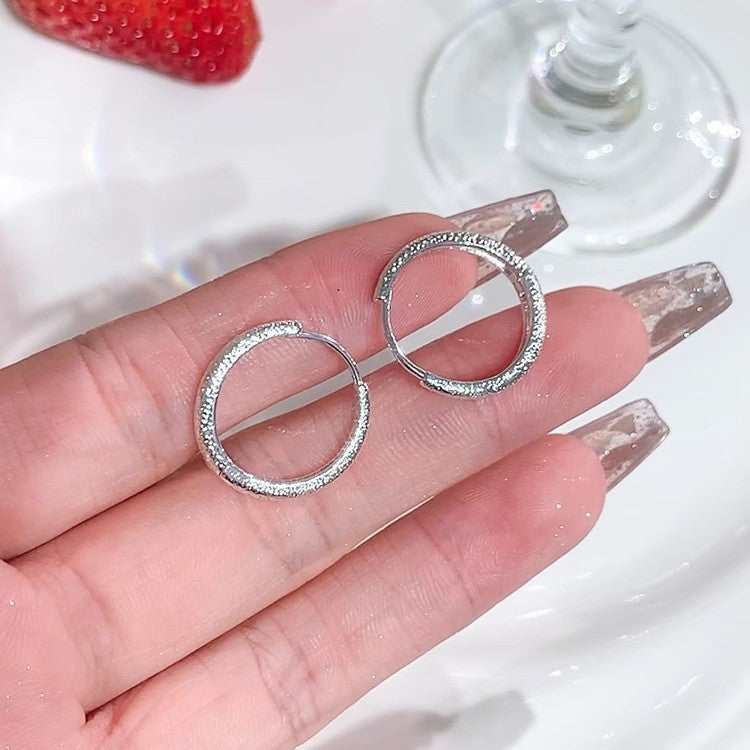 Clip Personality Minimalist Elegant Matte Copper Stud Earrings