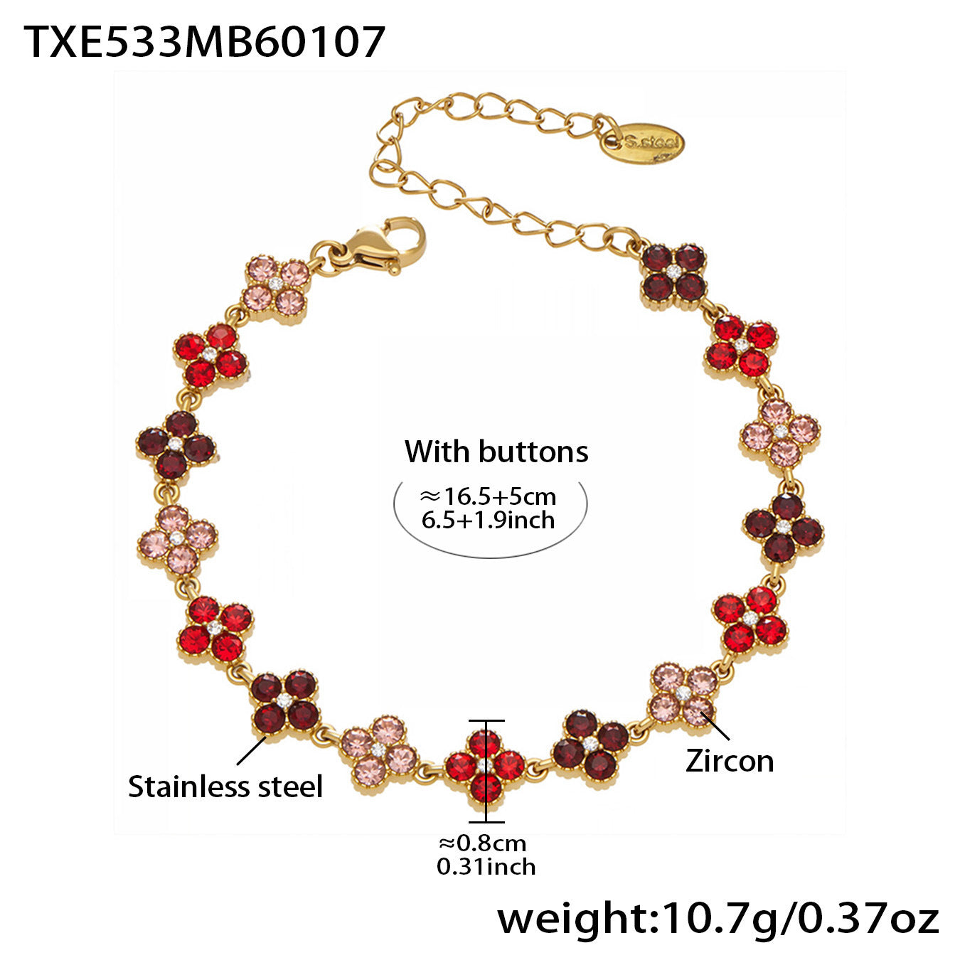 Elegant Color Inlaid Zircon Petal Clover Fashion Lady Jewelry Set