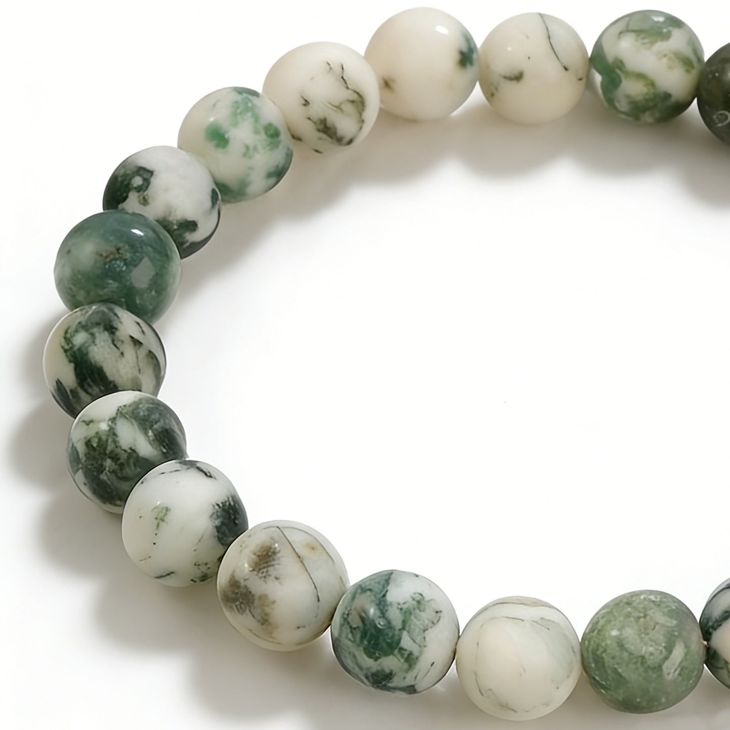 Natural Tree Pattern Stone Handmade Beaded Bracelets