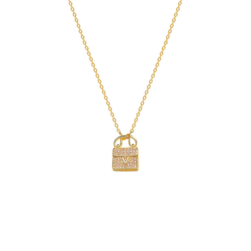 Women's Female Diamond Bag Temperament Entry Lux Clavicle Chain Niche Titanium Necklace