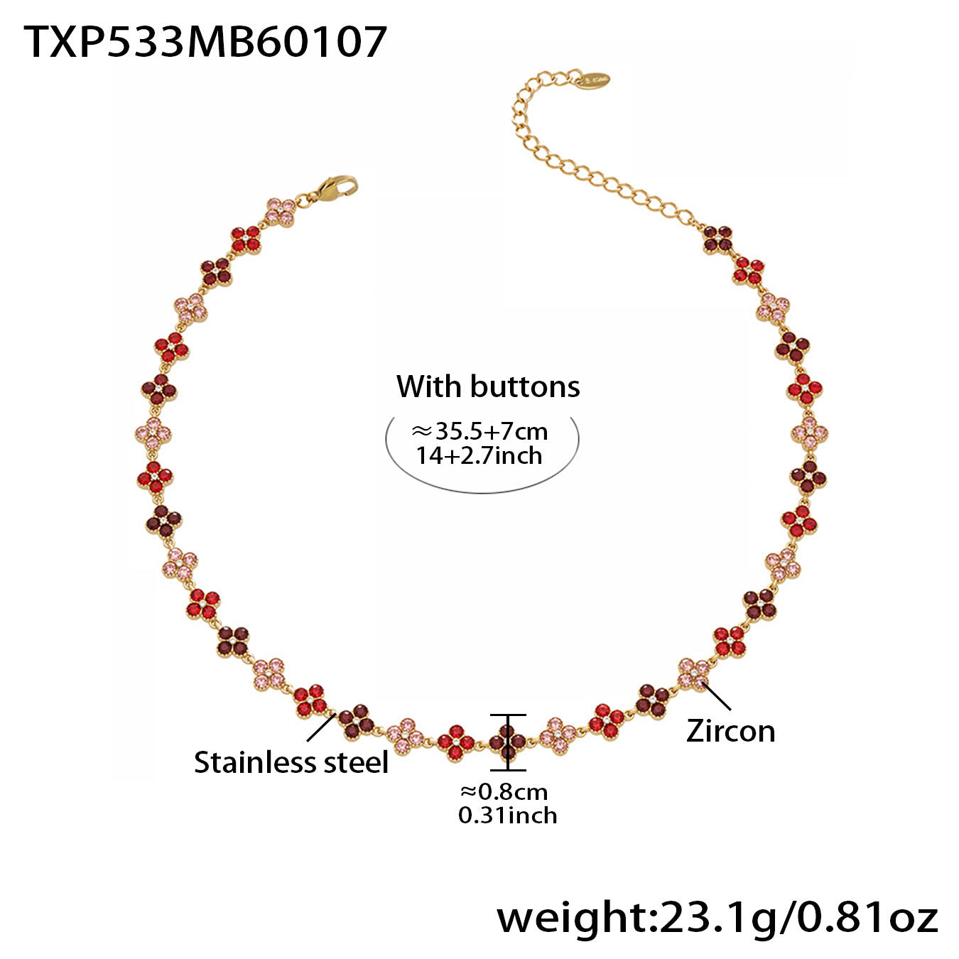 Elegant Color Inlaid Zircon Petal Clover Fashion Lady Jewelry Set