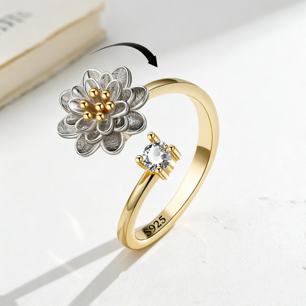 Sunflower Spinning Female Design Sense Fashion Ring