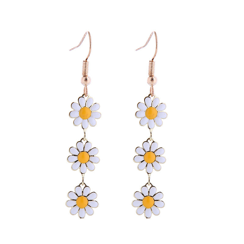 Fashion Little Daisy Clavicle Female Sweet Boho Earrings