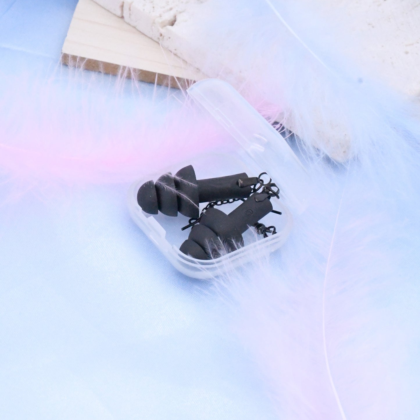 Stainless Steel Rubber Niche Personality Earplugs Earrings