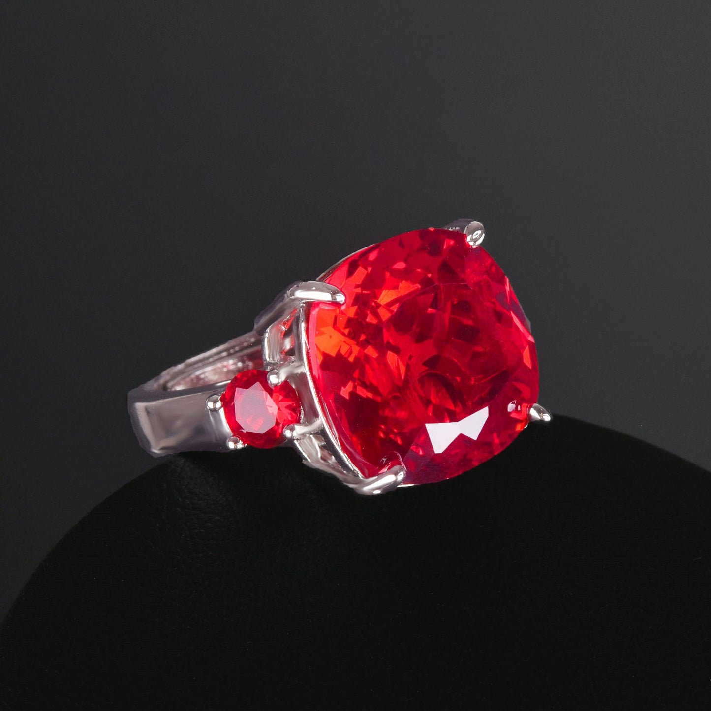 Women's Live Streaming Imitation Paraiba Luxury Full Diamond Redstone Jewelry Set