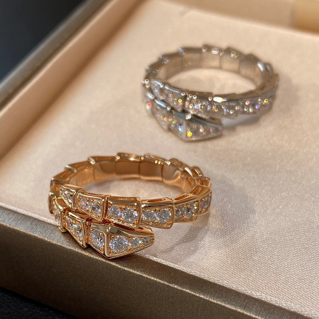 Diamond Snake Female Light Luxury Temperament Rings