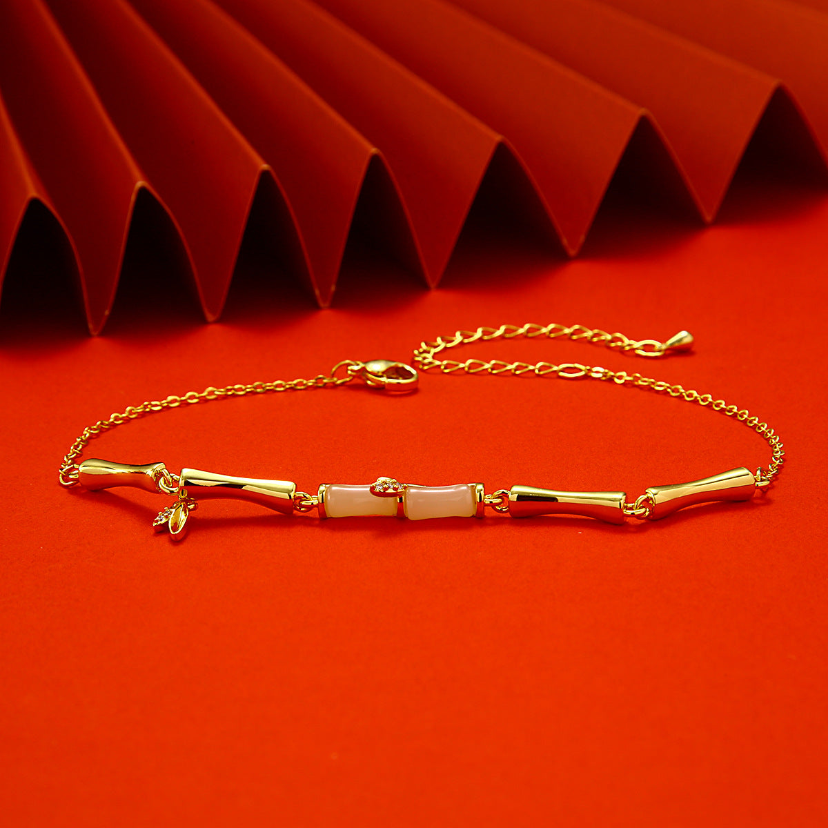 Golden Bamboo Simple Exquisite Light Luxury High-grade Versatile Ankle Bracelet