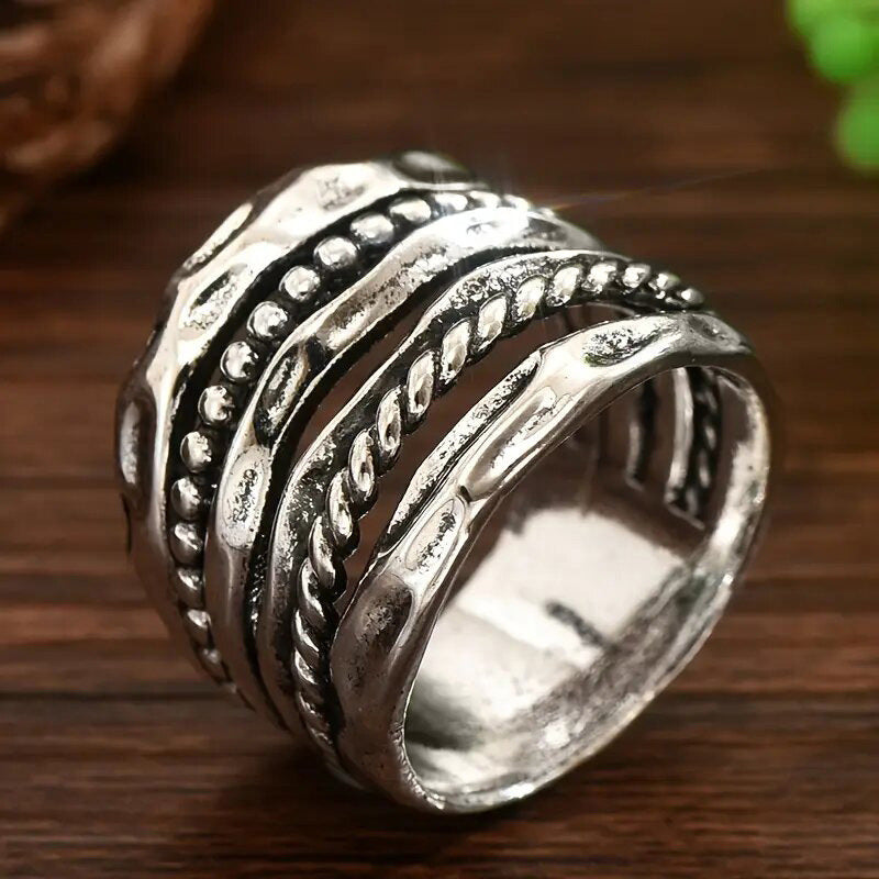 Shi Ancient Sier Retro Female Style Classical Rings