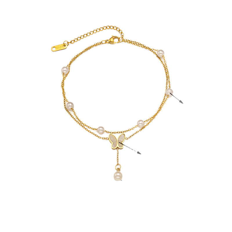 Women's Steel High-grade Gold Does Not Fade Anklets