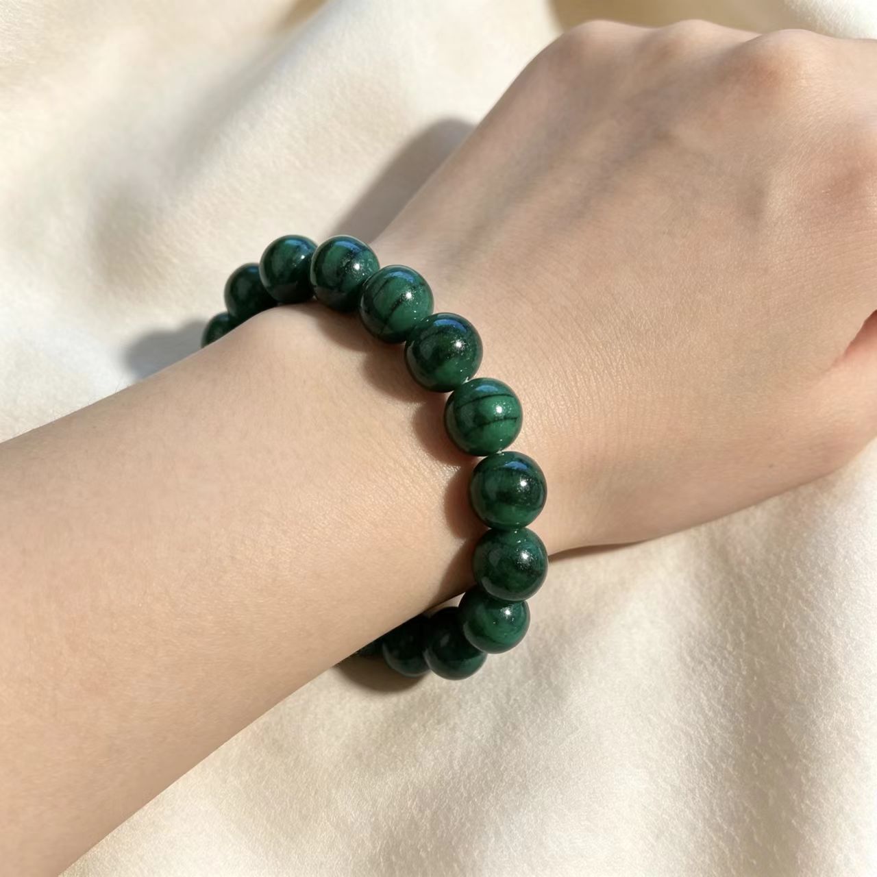 Women's & Men's Rainbow Color Glazed Single Circle Glass Simple Live Streaming Drainage Bracelet