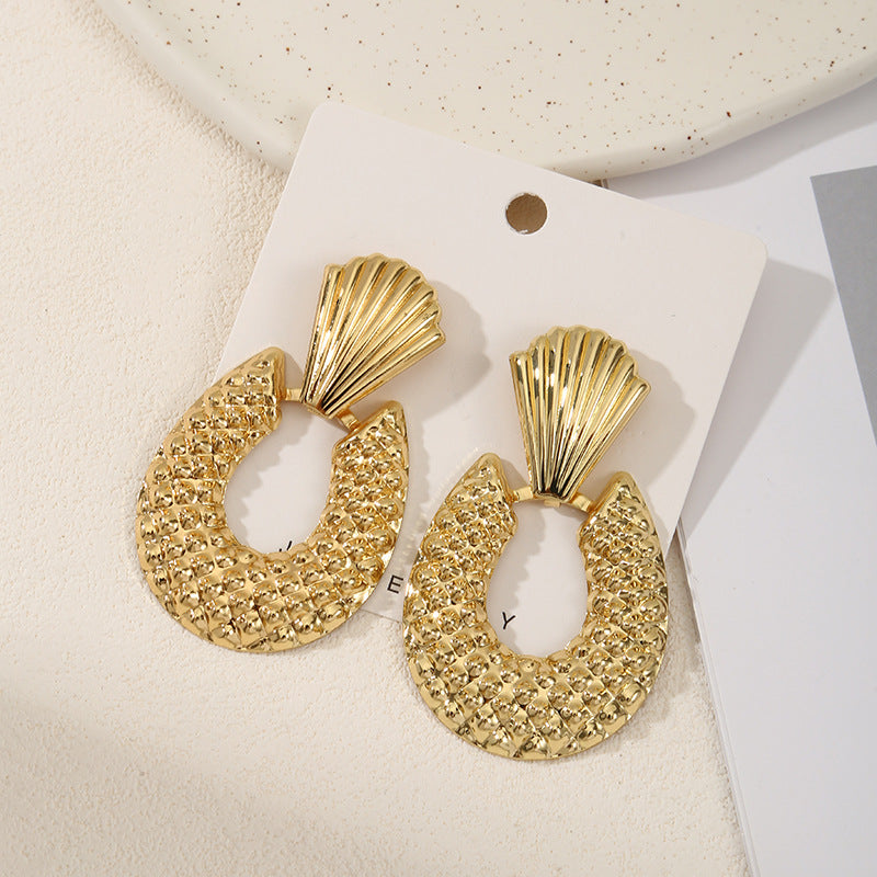 Simplicity Exaggeration Irregular Metal Trendy Korean Style Stud Earrings
