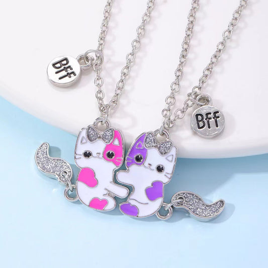 Children's Cat Friend Magnetic Sweet Dripping Kitten Necklaces