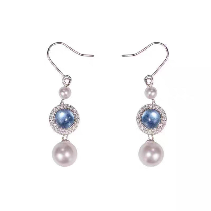 Ocean Sapphire Pearl Light Luxury Minority High Sense Rings