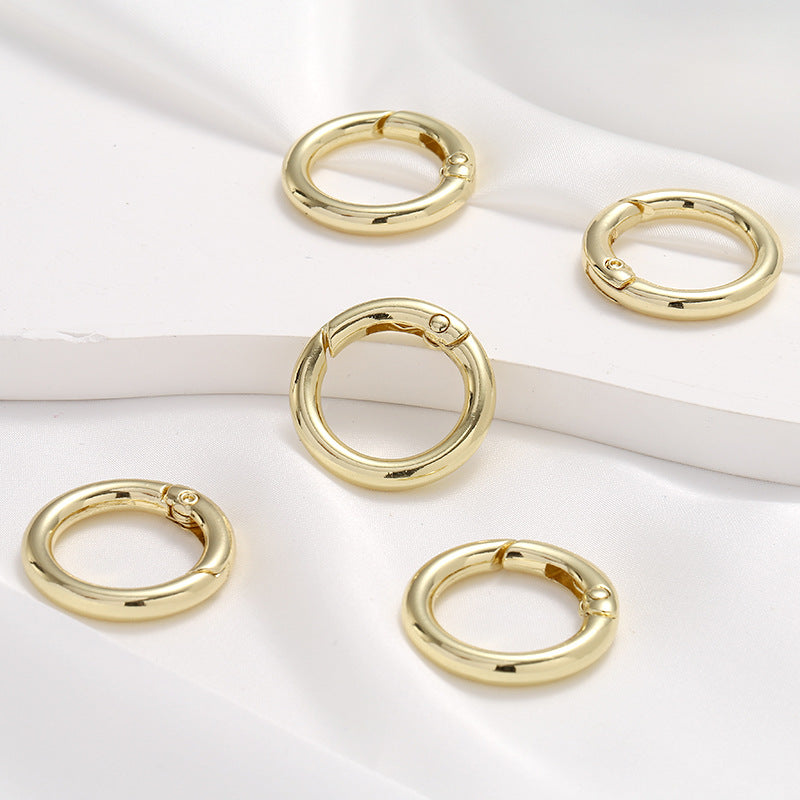 Retaining Real Gold Glossy Round Universal Buckle Jewelry Accessories